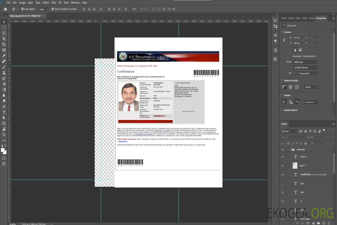 Demande de visa non-immigrant aux États-Unis (DS-160) template